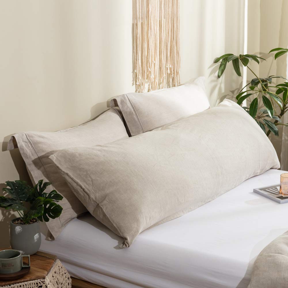 Simple&Opulence Body Pillow Cover 20' X 54',100% Pure Linen, Ultra Soft And Breatherable, Body Pillowcase With Envelope Closur